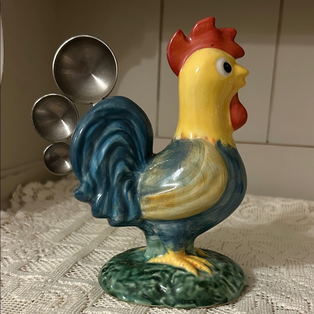 Ceramic Rooster Measuring Spoon Holder